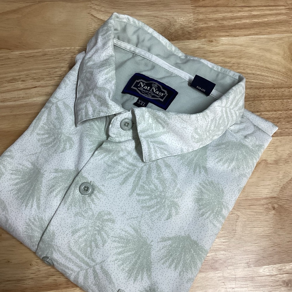 Nat‎ Nast Shirt Mens XXL Hawaiian Silk Blend Short Sleeve